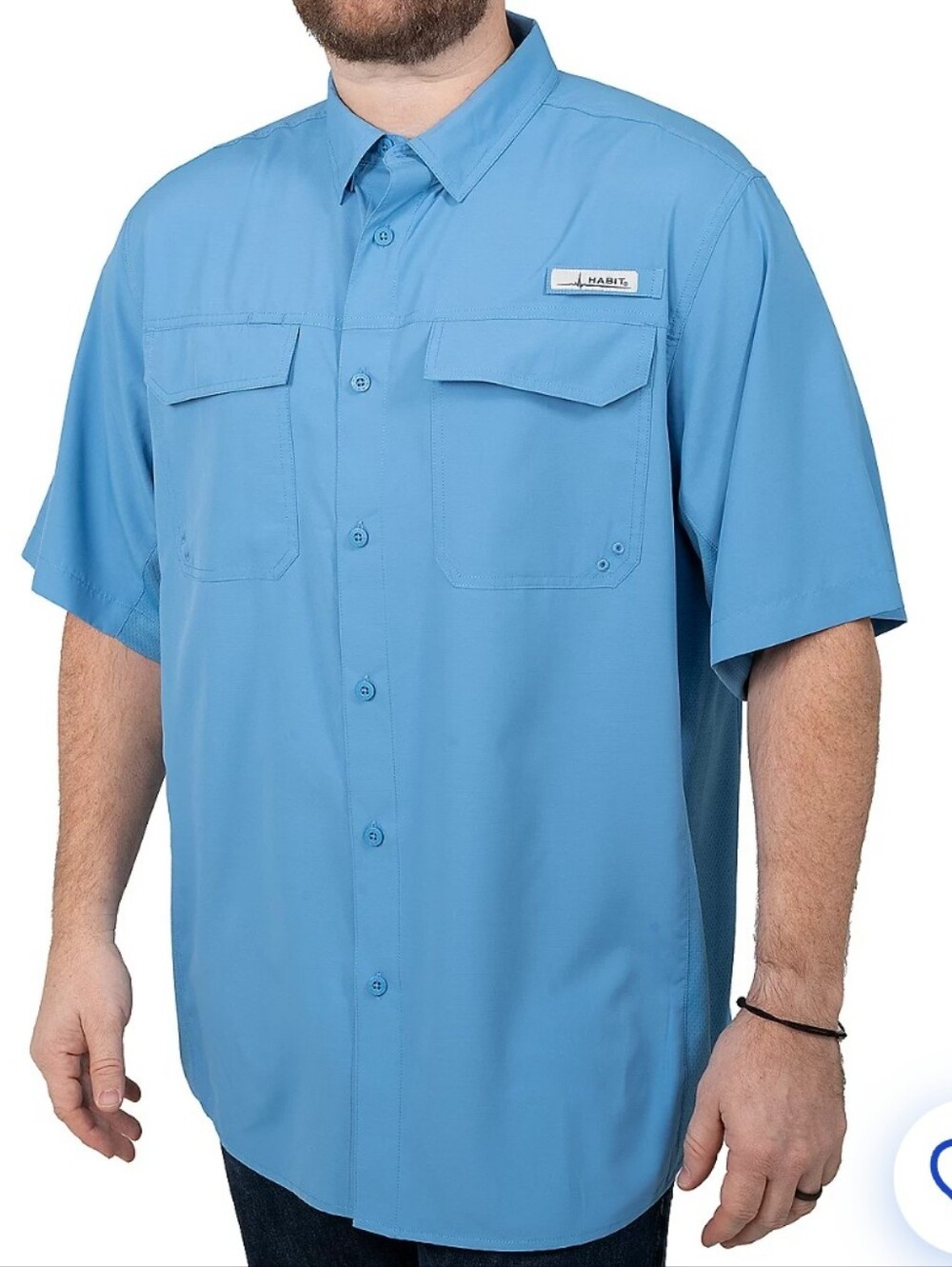 Habit Men's Trappers Cabin Hybrid Fishing Shirt Sz XL Blue